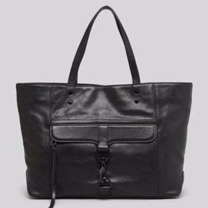 NWT $325 Rebecca Minkoff 'Bowery' Leather Tote in Black with Black Hardware!